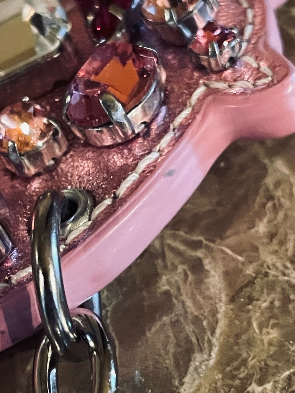 COACH HTF Crystal Gem-Studded Pink Pig Bag Charm Key Fob - Picture 13 of 17